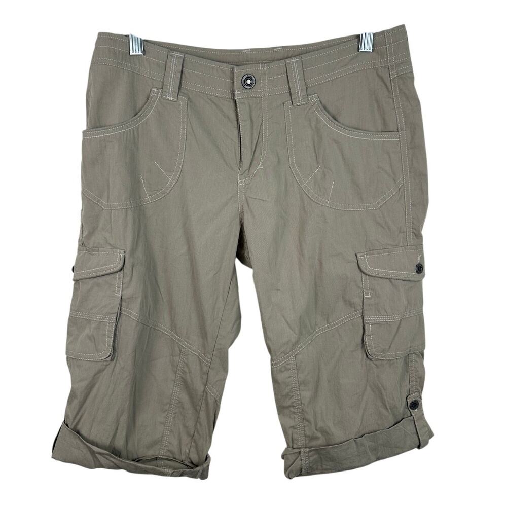 KUHL Womens Size 8 Kontra Khaki Hiking Activewear Convertible Capri Shorts EUC